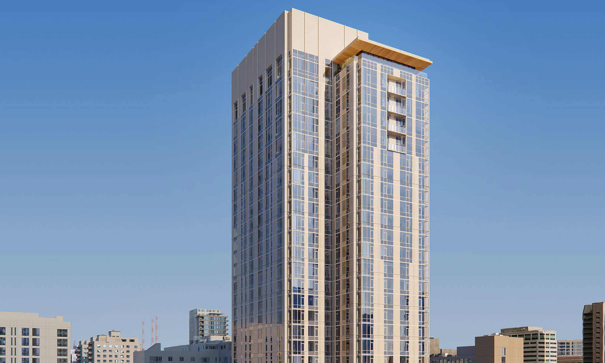 Rendering of the new West Tower.